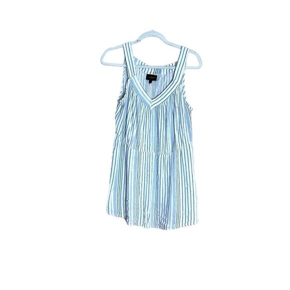 Lane Bryant size14 tank top blue & white striped babydoll style - Picture 1 of 10